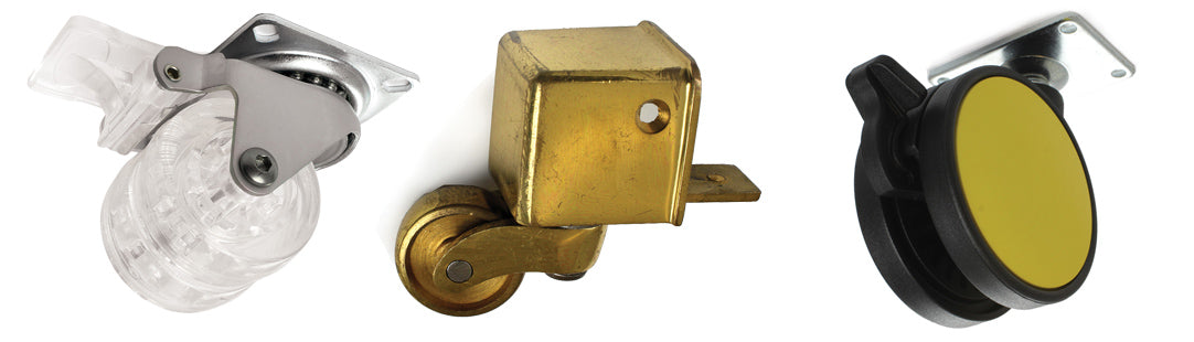 Brass Furniture Casters, wheel 1 inch - Paxton Hardware