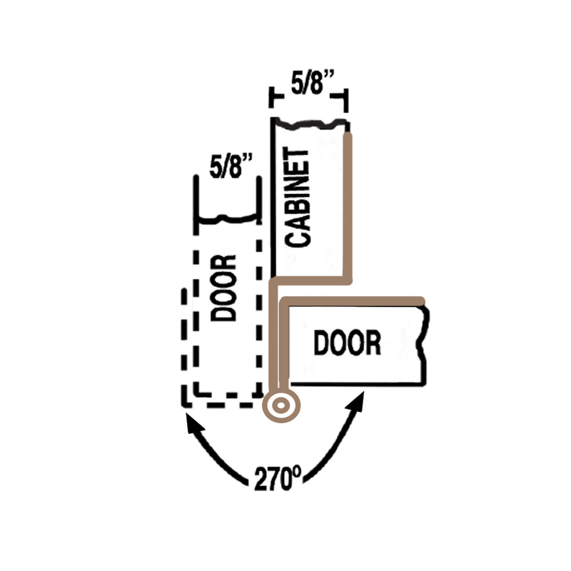 Overlay Door Hinge For 270° Opening