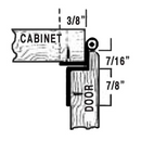 Lipped Door Hinge - 13/32" Overlay