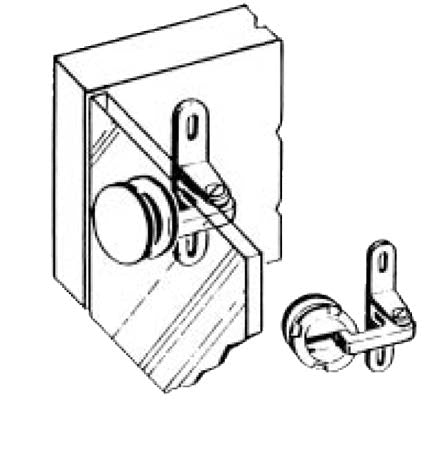 105°-115° Opening Inset Glass Door Hinge - Brass