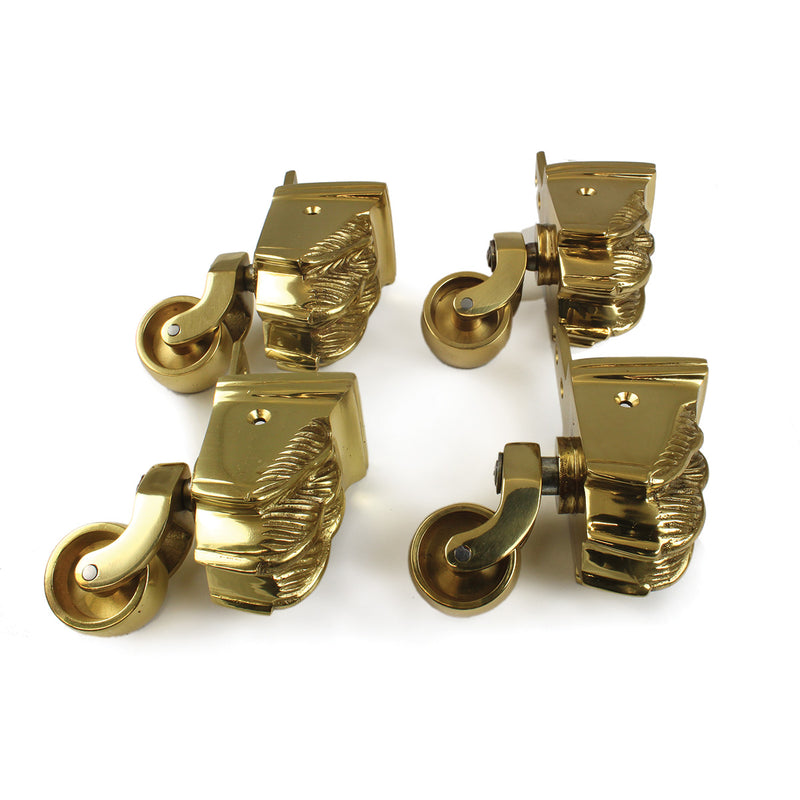 Solid Brass Claw-Foot Toe Socket Caster